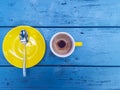 An overhead view of an empty espresso cup Royalty Free Stock Photo