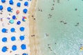 Overhead view of famous Konnos Bay Beach. Famagusta District, Cyprus