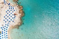 Overhead view of famous Konnos Bay Beach. Famagusta District, Cyprus