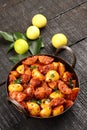 Overhead view-Fresh lime pickle Royalty Free Stock Photo