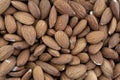 Overhead view of a group of almond nuts Royalty Free Stock Photo