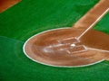 Overhead view of home plate portion of a baseball field Royalty Free Stock Photo