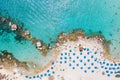 Overhead view of Konnos Bay Beach. Famagusta District, Cyprus Royalty Free Stock Photo