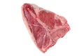 Overhead view of raw porterhouse steak, premium beef meat isolated on white Royalty Free Stock Photo