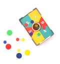 Retro Tiddlywinks Game on a white background Royalty Free Stock Photo