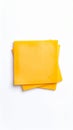 Overhead view of stacked slices of yellow cheese on white background Royalty Free Stock Photo