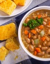 Overhead View of a Tasty Bowl of Bean Soup Royalty Free Stock Photo