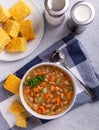 Overhead View of a Tasty Bowl of Bean Soup Royalty Free Stock Photo