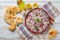 Overhead view of tasty Lebanese Cabbage salad