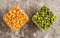 Raw Yellow and Green Split Peas Royalty Free Stock Photo