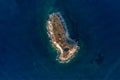 Overhead view of Yeronisos, or Holy Island on the west coast of Cyprus