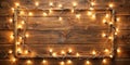 Overhead Wooden Frame String Lights Royalty Free Stock Photo