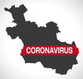 Overijssel NETHERLANDS province map with Coronavirus warning illustration