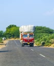 Overland bus at the Jodhpur Highway in Rajasthan, India Royalty Free Stock Photo