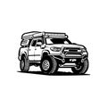 Overland Double Cabin Truck Offroad Vector Art Isolated in White Background