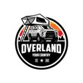 Overland SUV camper truck circle emblem badge vector isolated