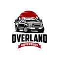 Overland truck emblem ready made logo template vector isolated