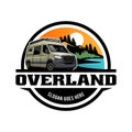 Overland vehicle motorhome camping car illustration logo vector