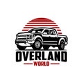 Overland world ready made logo design. Best for trucking and car enthusiast Royalty Free Stock Photo
