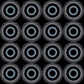 Overlap swirl square circle vector seamless pattern.