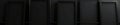 Overlapping black picture frames against black, creating depth , display, wall, graphic