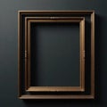 Overlapping black picture frames, dark backdrop , display, shape, black frames