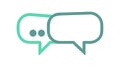 Overlapping Chat Bubbles Icon Vector in Blue and Green Tones, vector design Generative AI Royalty Free Stock Photo