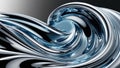 Overlapping chrome waves with storm-like textures and dynamic depth. Royalty Free Stock Photo