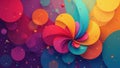 Overlapping circles create a dynamic, multicolored geometric pattern , overlapping, visual Royalty Free Stock Photo
