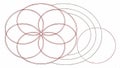 Overlapping circles geometric pattern abstract design vector design Generative AI Royalty Free Stock Photo