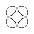 Overlapping circles illustration showcasing minimalist symmetrical geometric design