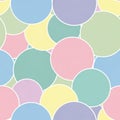 Overlapping circles in pastel colorsâpink, blue, green, yellow, and purpleâcreate a Royalty Free Stock Photo