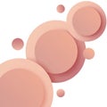 Overlapping circles in varying sizes create a gradient effect in shades of peach. The Royalty Free Stock Photo