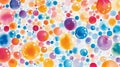 Overlapping circles of watercolor in vibrant hues create a composition that is dynamically abstract Royalty Free Stock Photo