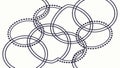 Overlapping circular line pattern, dynamic abstract vector background, vector design Generative AI Royalty Free Stock Photo