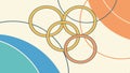Overlapping circular patterns with abstract lines vector design Generative AI Royalty Free Stock Photo
