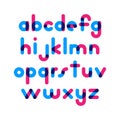 Overlapping colorful rounded flat font. Vector letters althabet