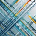 Overlapping diagonal lines and rectangles in shades of blue silver orange and Royalty Free Stock Photo