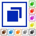 Overlapping elements flat framed icons
