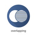 Overlapping flat design long shadow glyph icon