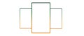 Overlapping Gamer Frames: Gradient Orange and Green Panel Set Royalty Free Stock Photo