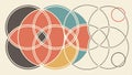 Overlapping geometric shapes pattern, abstract and modern design vector design Generative AI Royalty Free Stock Photo