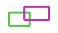 Overlapping Green and Pink Rectangles, Interconnection, vector design Generative AI Royalty Free Stock Photo