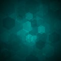 Overlapping hexagonal patterns in various shades of teal create a dynamic, geometri Royalty Free Stock Photo