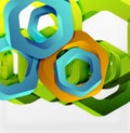 Overlapping hexagons design background