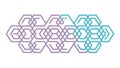 Overlapping Hexagons Geometric Pattern, Gradient Abstract Vector, vector design Generative AI Royalty Free Stock Photo