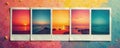 Overlapping old and new Polaroid photo frames , new, object Royalty Free Stock Photo