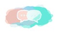 Overlapping Pastel Cloud Speech Bubbles, vector design Generative AI Royalty Free Stock Photo