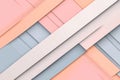 Overlapping Pastel Colored Paper Strips Arranged in Geometric Diagonal Pattern Royalty Free Stock Photo