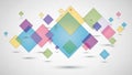 Of overlapping pastel colored squares and diamonds on a light gray Royalty Free Stock Photo